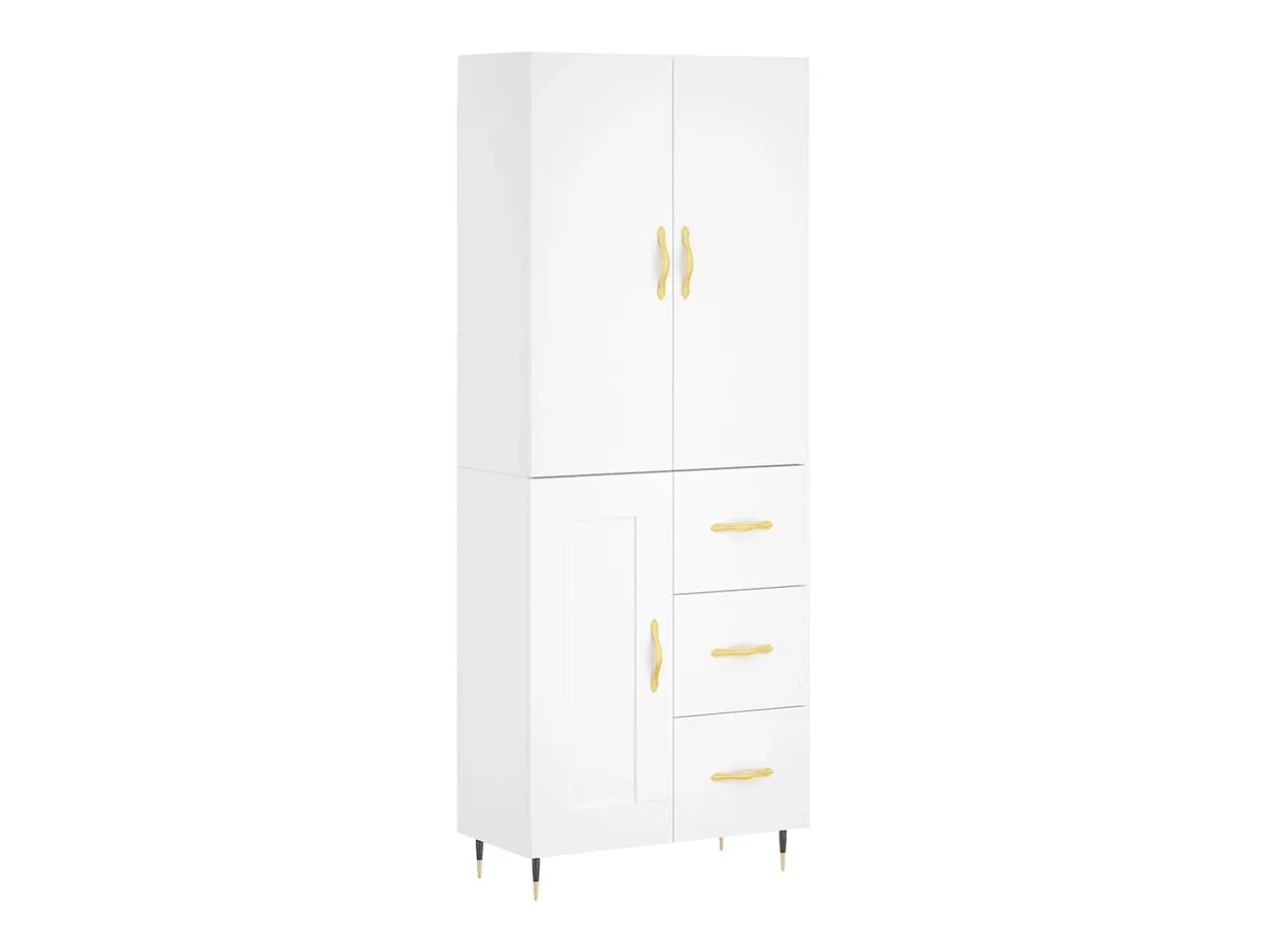 Aparador alto blanco 69,5x34x180 cm Madera contrachapada