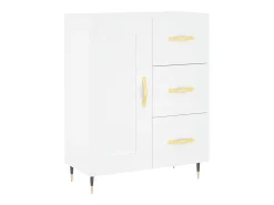 Aparador alto blanco 69,5x34x180 cm Madera contrachapada