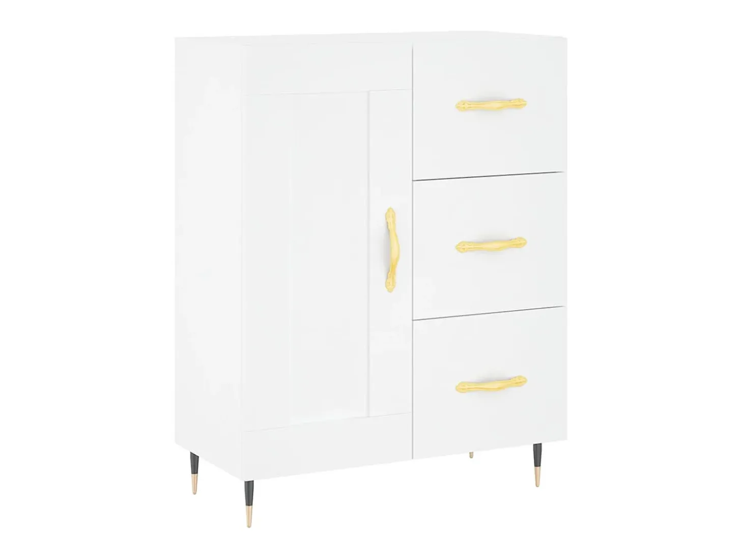 Aparador alto blanco 69,5x34x180 cm Madera contrachapada