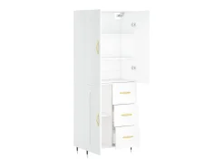 Aparador alto blanco 69,5x34x180 cm Madera contrachapada