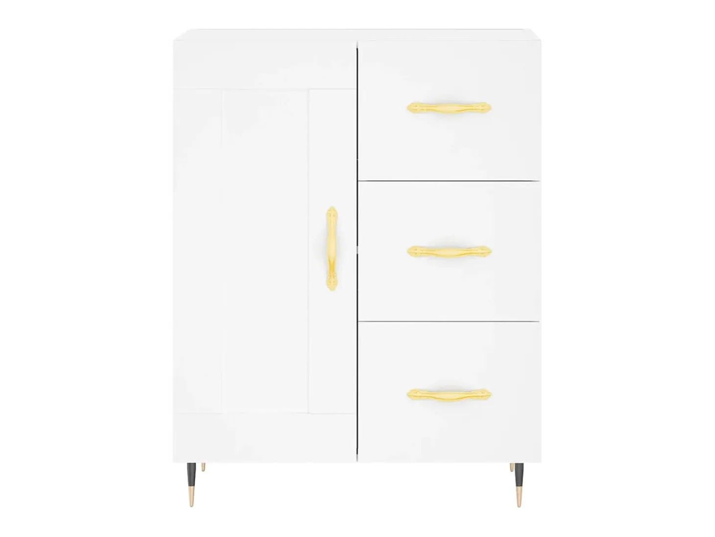 Aparador alto blanco 69,5x34x180 cm Madera contrachapada