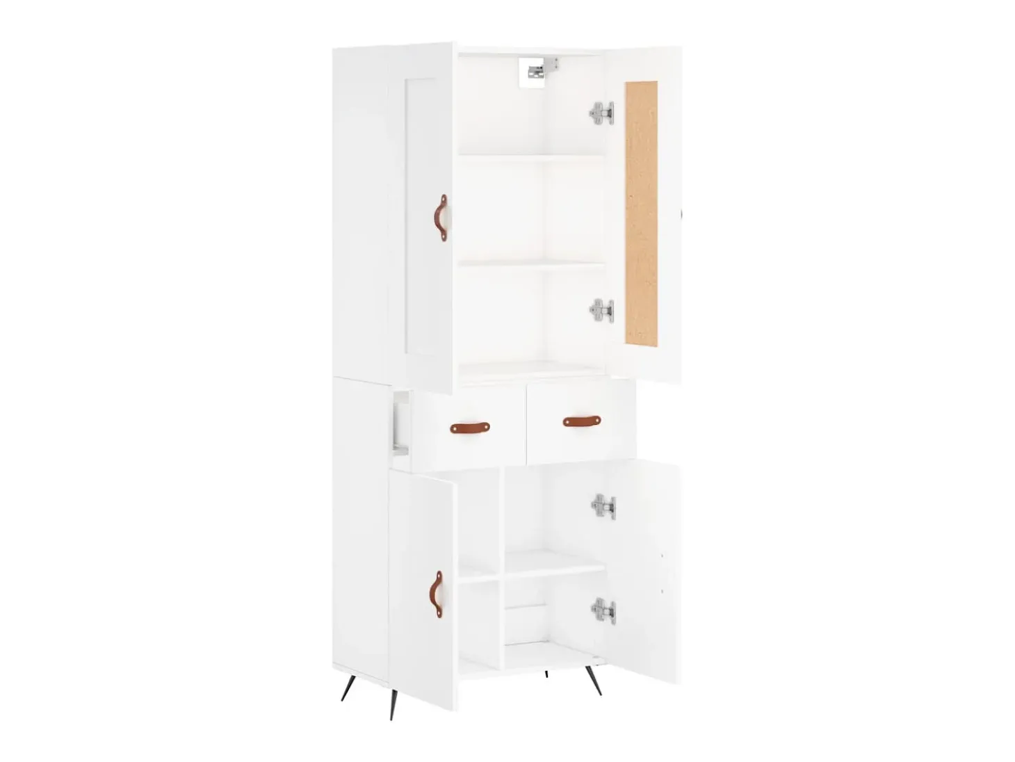 Aparador alto blanco 69,5x34x180 cm Madera contrachapada