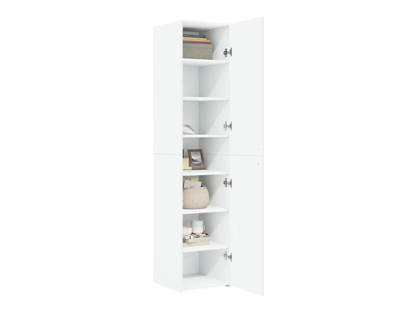 Aparador alto blanco 40x42,5x185 cm madera contrachapada