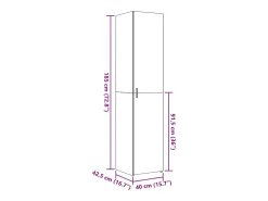 Aparador alto blanco 40x42,5x185 cm madera contrachapada