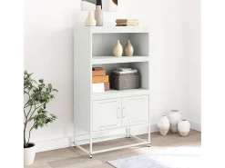 Aparador alto blanco 68,5x38,5x123,5 cm acero