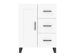 Aparador alto blanco 69,5x34x180 cm Madera contrachapada