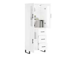 Aparador alto blanco 69,5x34x180 cm Madera contrachapada