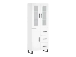 Aparador alto blanco 69,5x34x180 cm Madera contrachapada