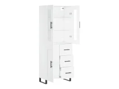 Aparador alto blanco 69,5x34x180 cm Madera contrachapada