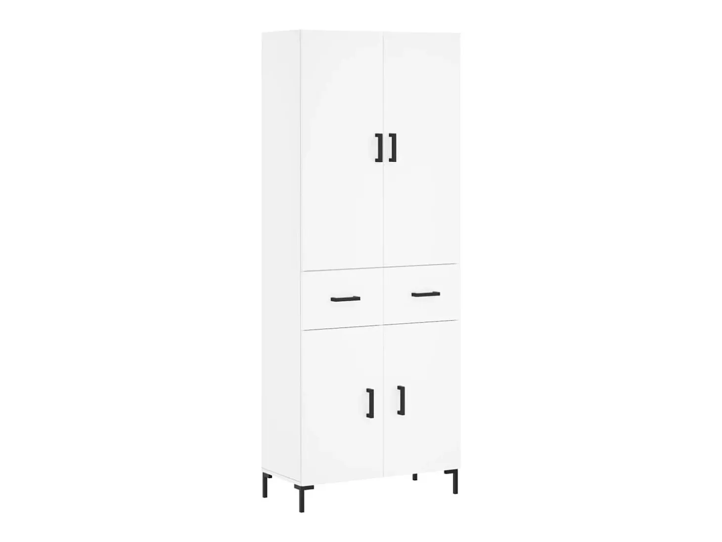 Aparador alto blanco 69,5x34x180 cm Madera contrachapada