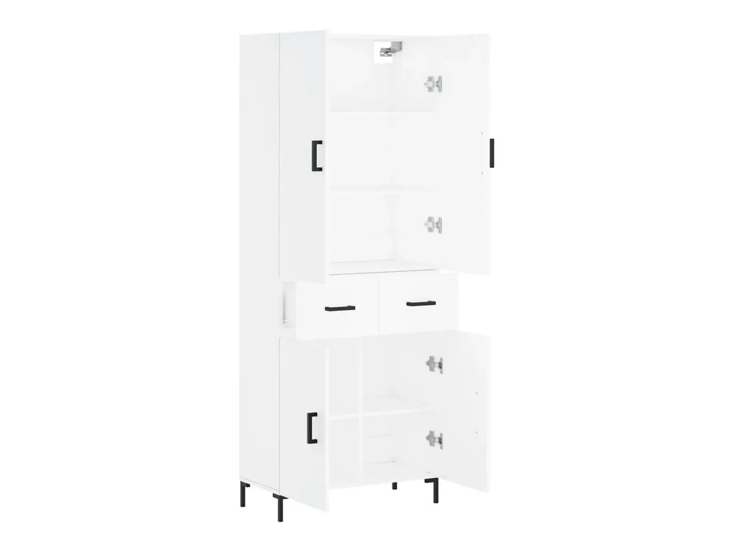 Aparador alto blanco 69,5x34x180 cm Madera contrachapada