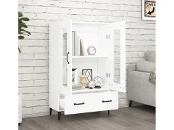 Aparador alto blanco 70x31x115 cm Madera contrachapada