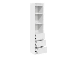 Aparador alto blanco 37,5x35x180 cm madera de ingeniería