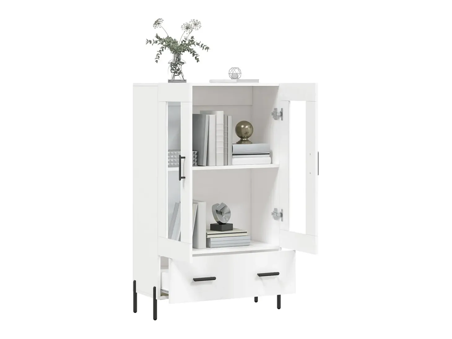 Aparador alto blanco 69,5x31x115 cm madera contrachapada