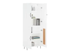 Aparador alto blanco 69,5x34x180 cm Madera contrachapada