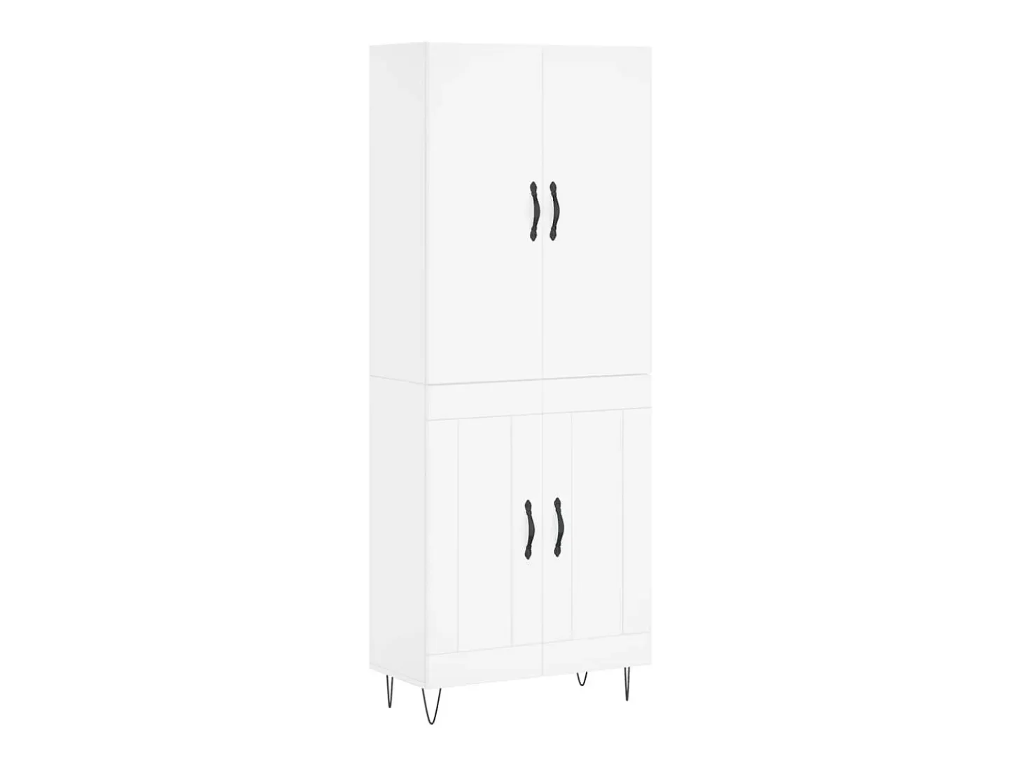 Aparador alto blanco 69,5x34x180 cm Madera contrachapada