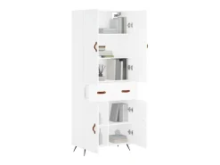 Aparador alto blanco 69,5x34x180 cm Madera contrachapada