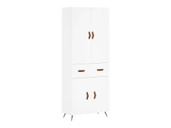 Aparador alto blanco 69,5x34x180 cm Madera contrachapada