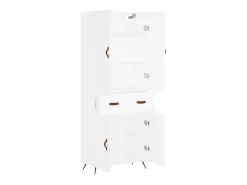 Aparador alto blanco 69,5x34x180 cm Madera contrachapada