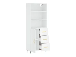 Aparador alto blanco 69,5x34x180 cm Madera contrachapada