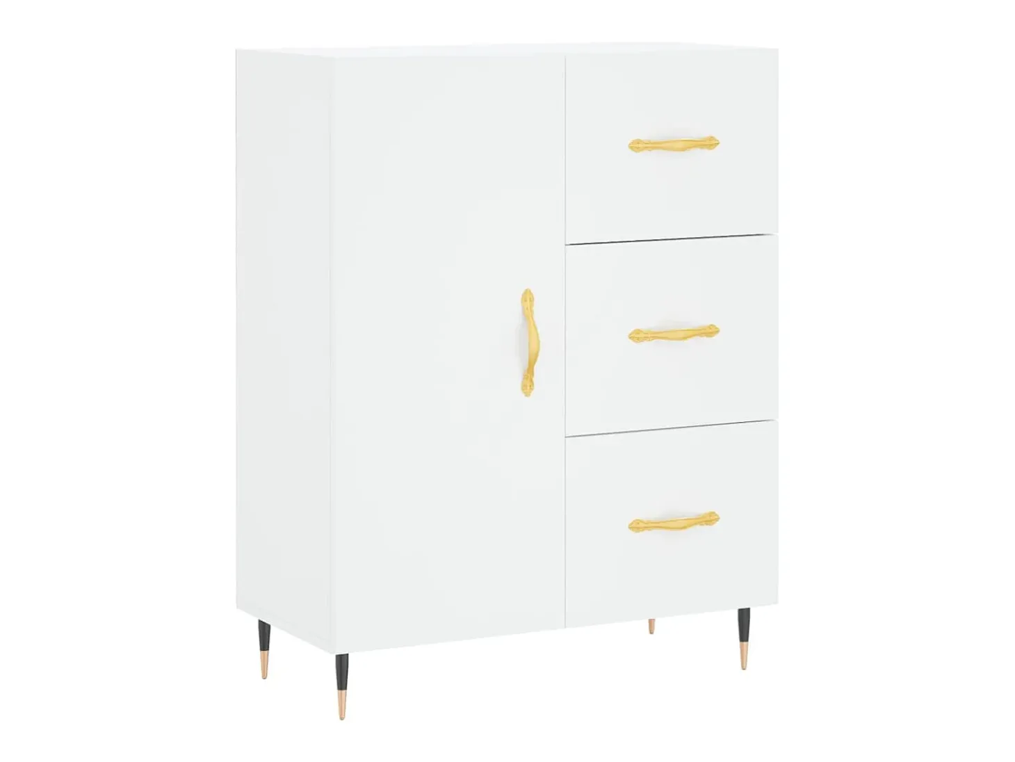 Aparador alto blanco 69,5x34x180 cm Madera contrachapada