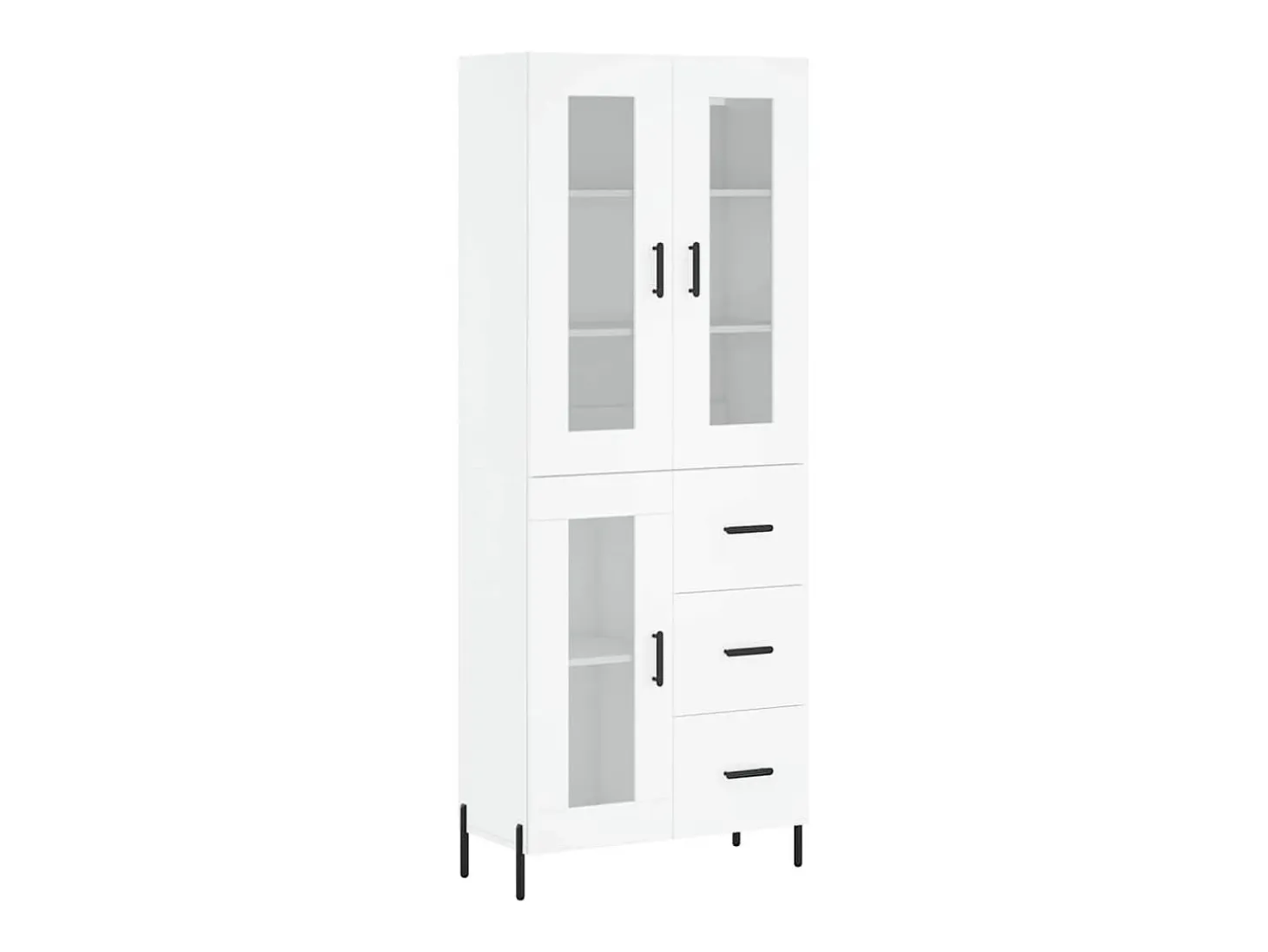 Aparador alto blanco 69,5x34x180 cm Madera contrachapada