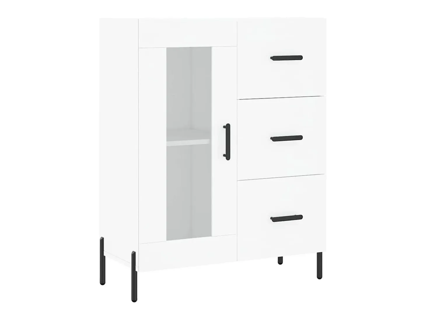 Aparador alto blanco 69,5x34x180 cm Madera contrachapada