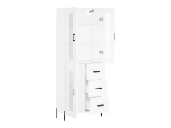 Aparador alto blanco 69,5x34x180 cm Madera contrachapada