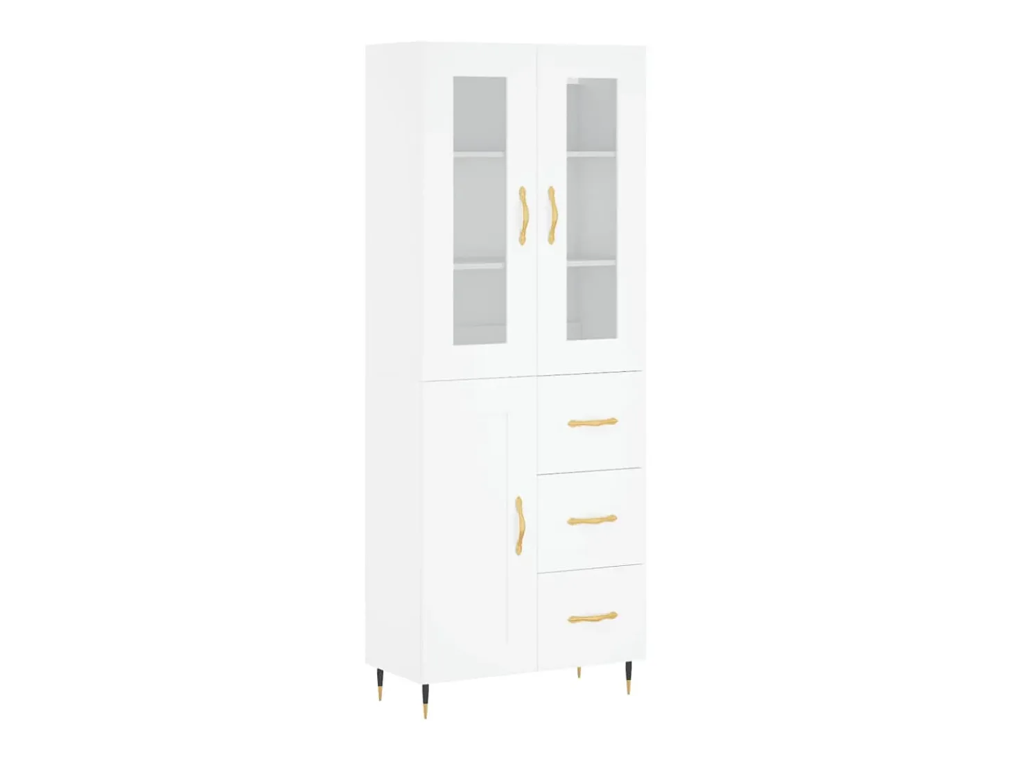 Aparador alto blanco 69,5x34x180 cm Madera contrachapada