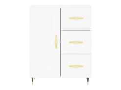 Aparador alto blanco 69,5x34x180 cm Madera contrachapada