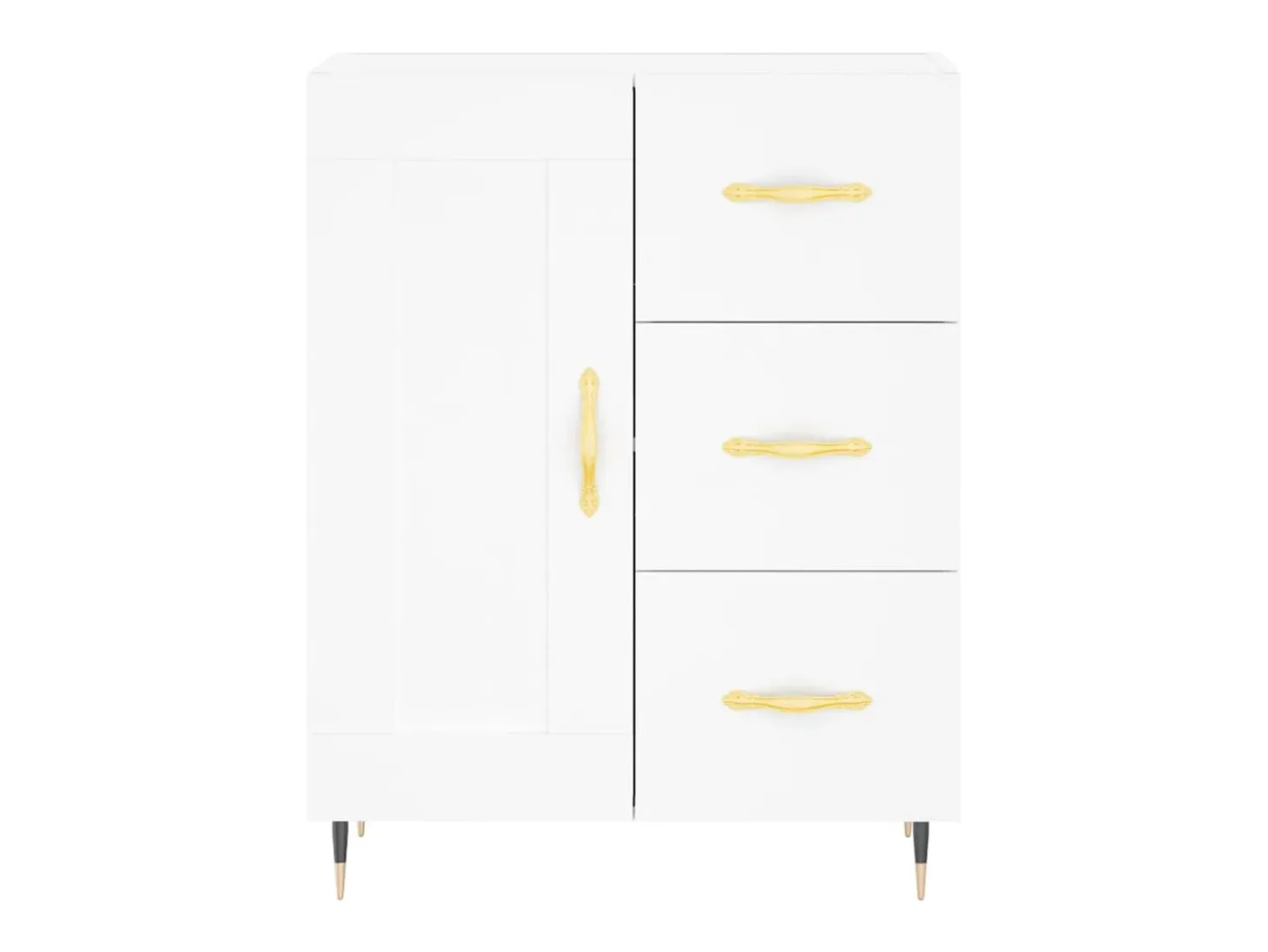 Aparador alto blanco 69,5x34x180 cm Madera contrachapada