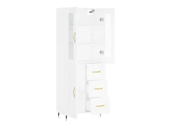Aparador alto blanco 69,5x34x180 cm Madera contrachapada