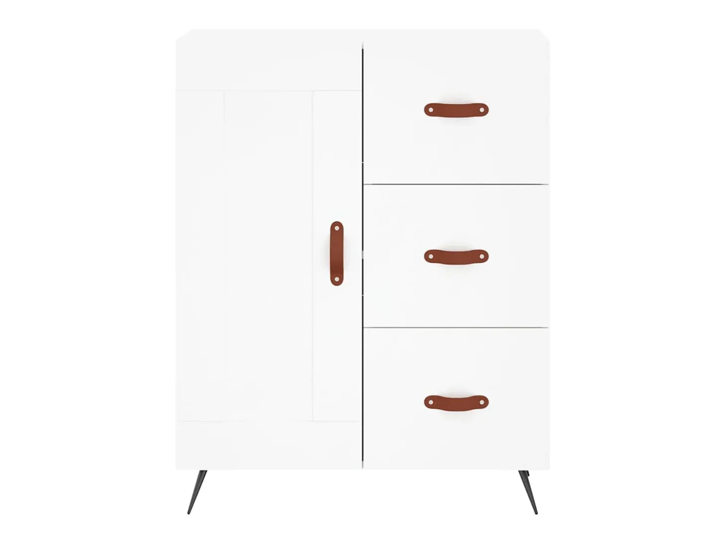 Aparador alto blanco 69,5x34x180 cm Madera contrachapada