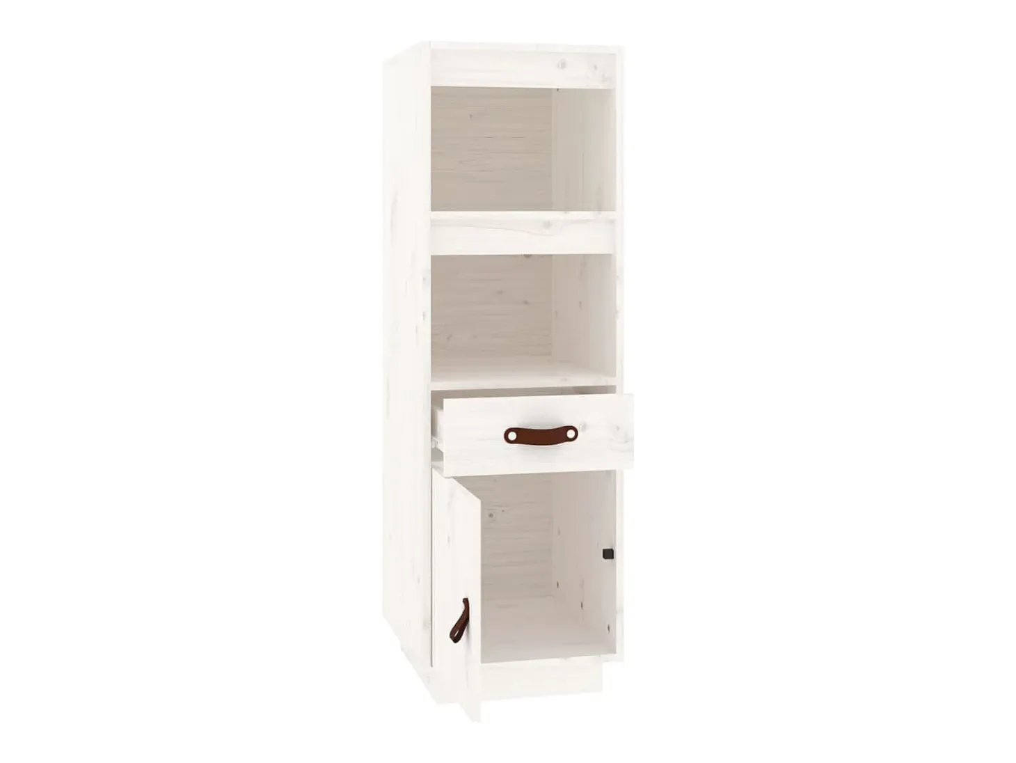 Aparador alto Blanco 34x40x108,5 cm Madera maciza de pino
