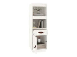 Aparador alto Blanco 34x40x108,5 cm Madera maciza de pino