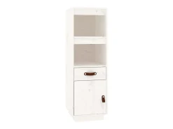 Aparador alto Blanco 34x40x108,5 cm Madera maciza de pino