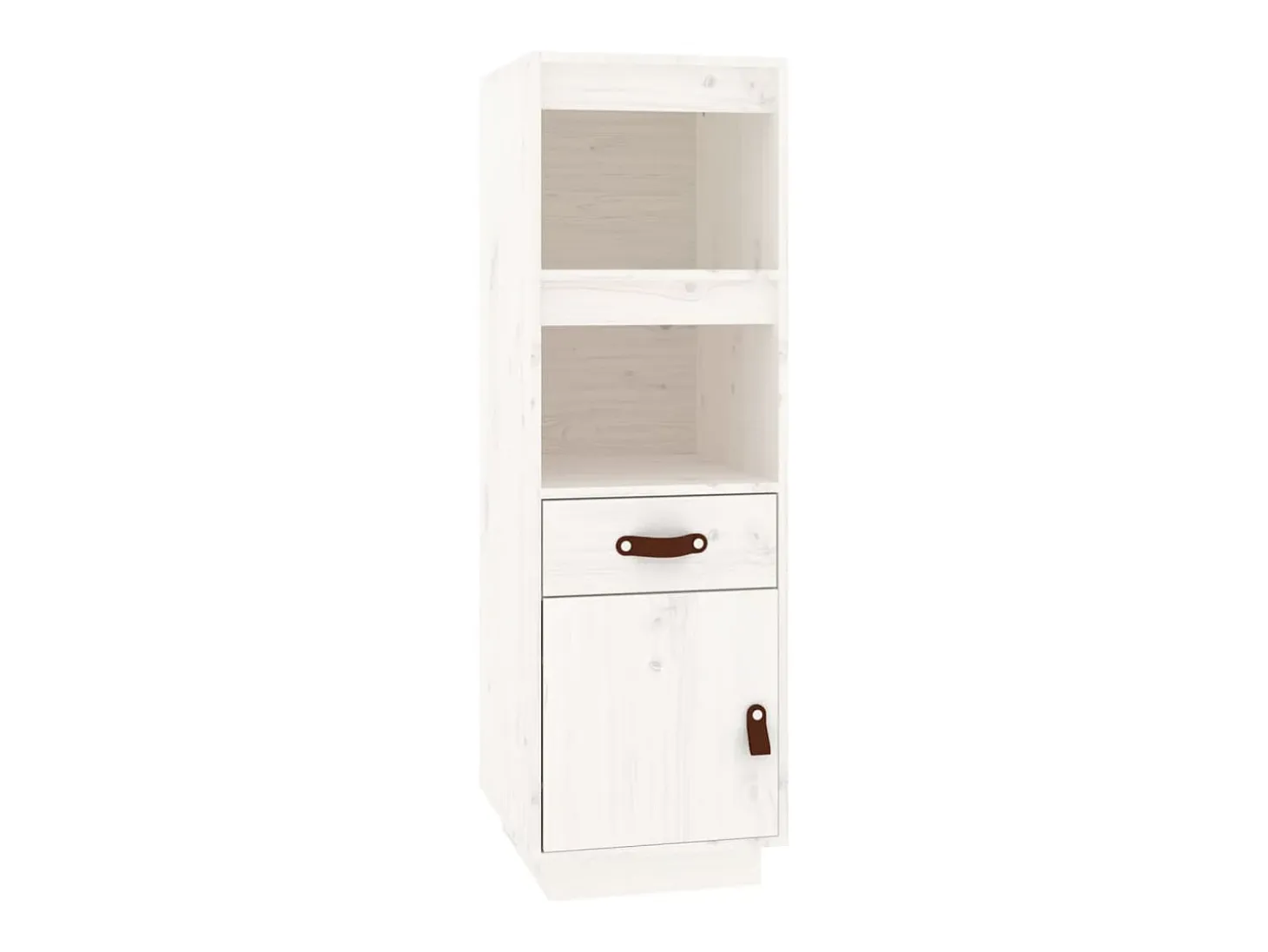 Aparador alto Blanco 34x40x108,5 cm Madera maciza de pino