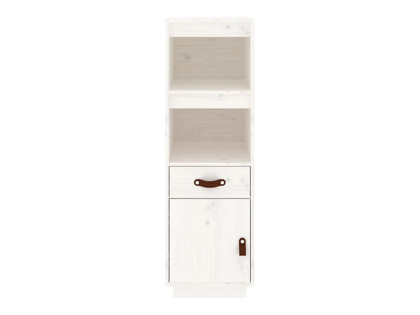 Aparador alto Blanco 34x40x108,5 cm Madera maciza de pino