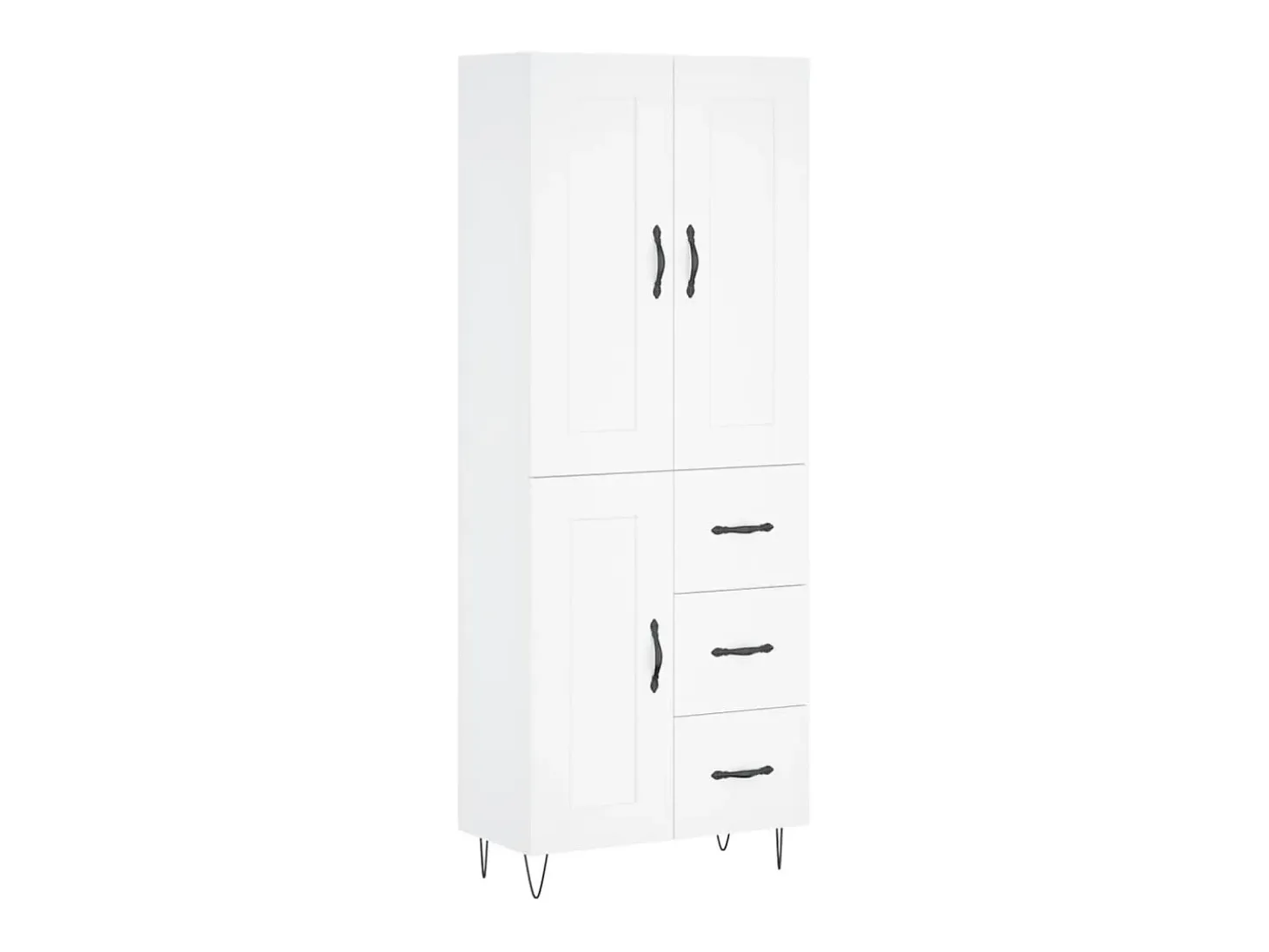 Aparador alto blanco 69,5x34x180 cm Madera contrachapada