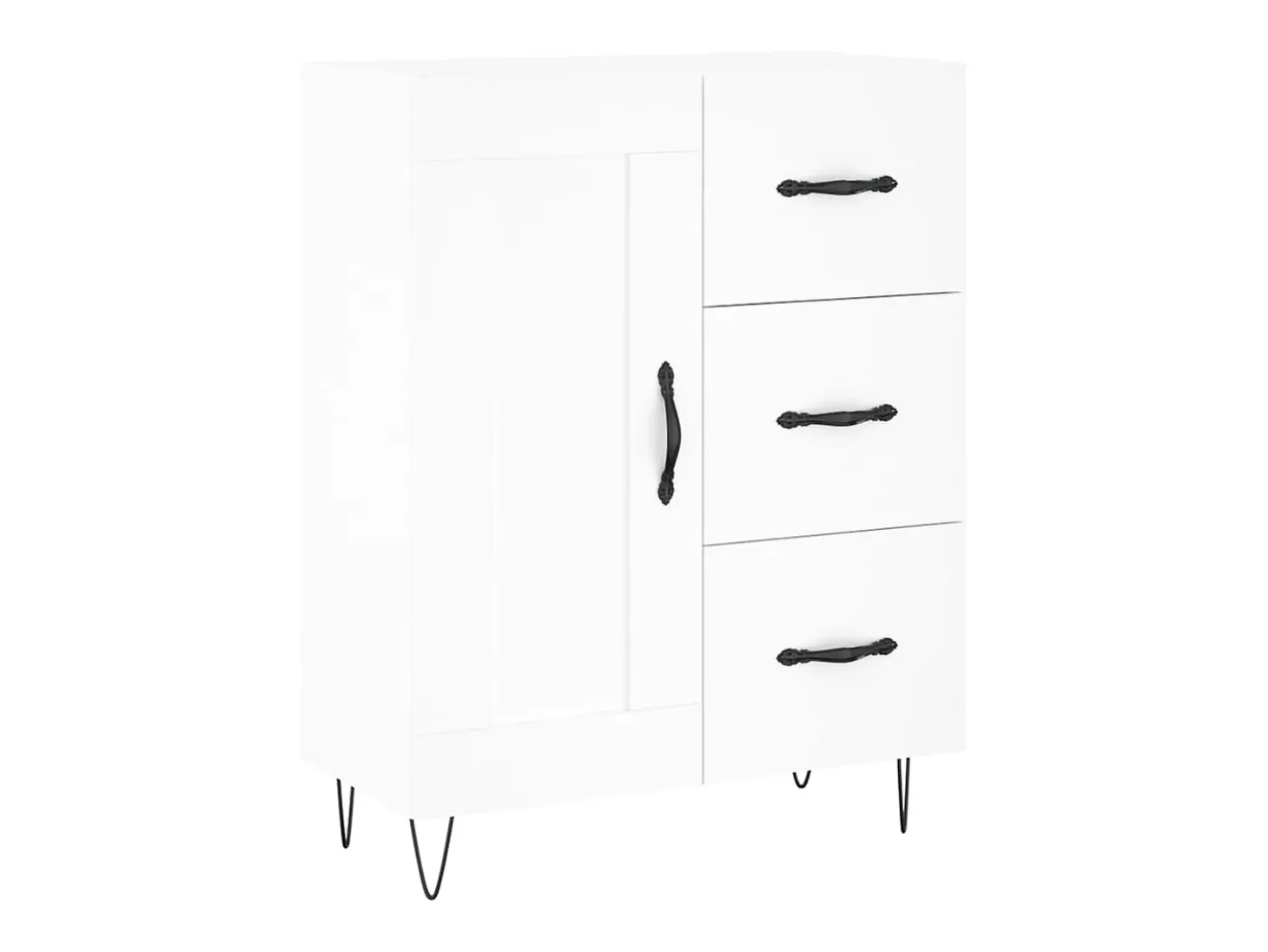 Aparador alto blanco 69,5x34x180 cm Madera contrachapada