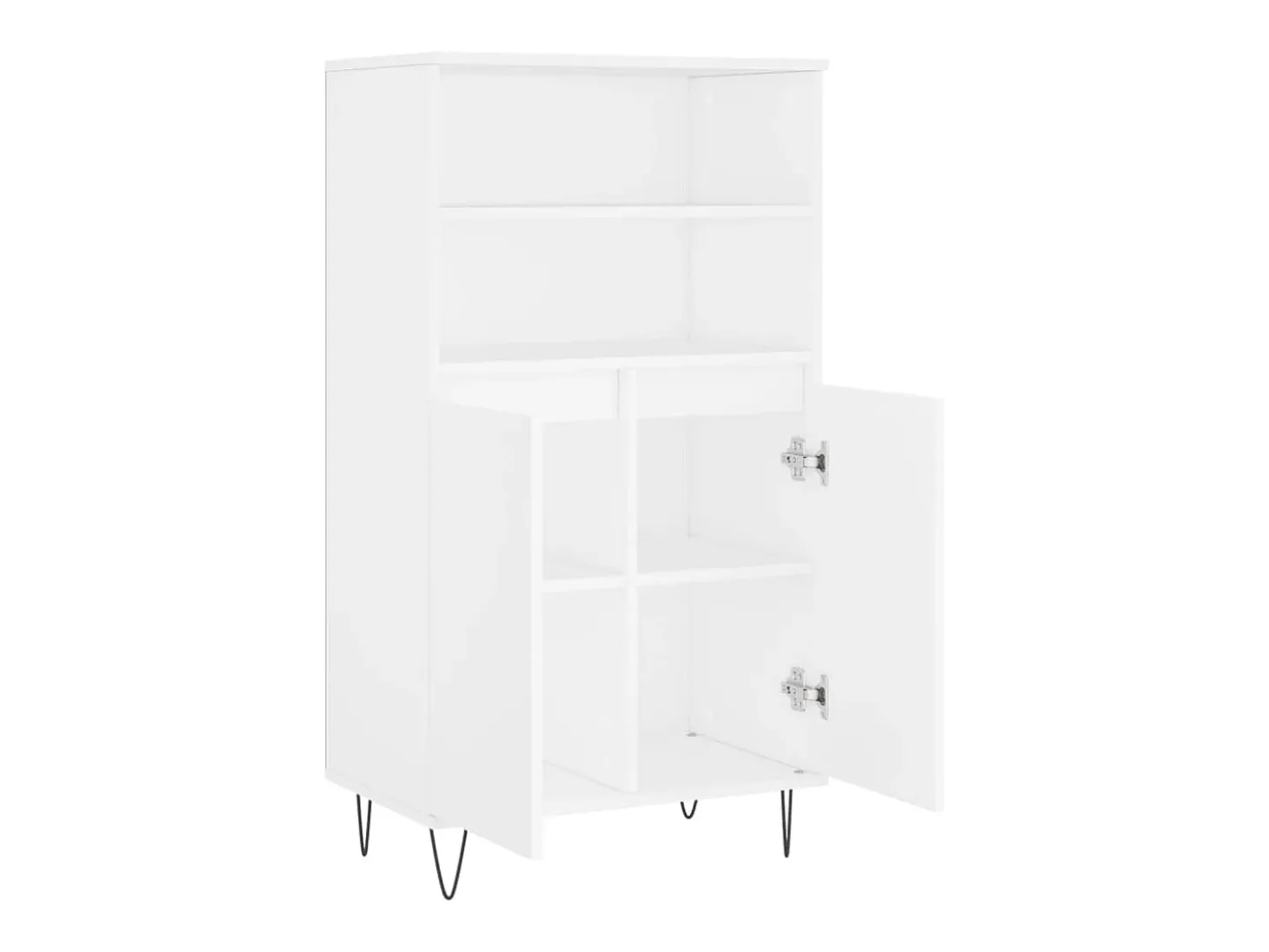 Aparador alto blanco 60x36x110 cm Madera contrachapada