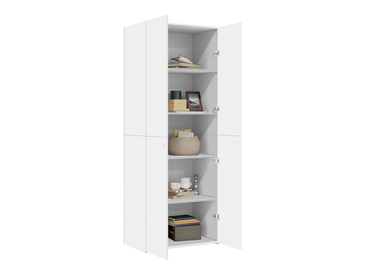 Aparador alto blanco 70x42,5x185 cm madera contrachapada