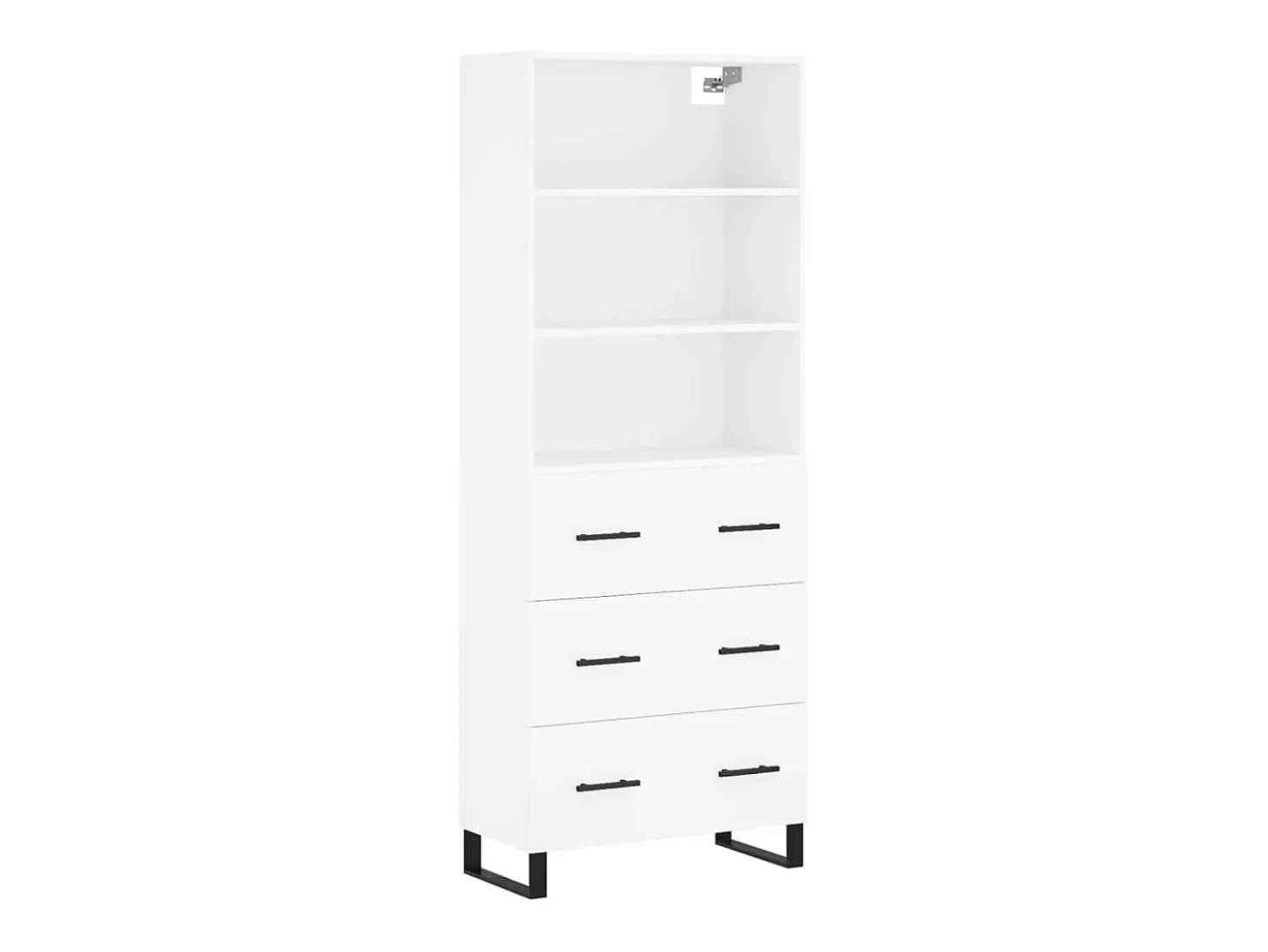 Aparador alto blanco 69,5x34x180 cm Madera contrachapada