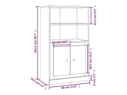 Aparador alto blanco 60x35,5x103,5 cm madera contrachapada