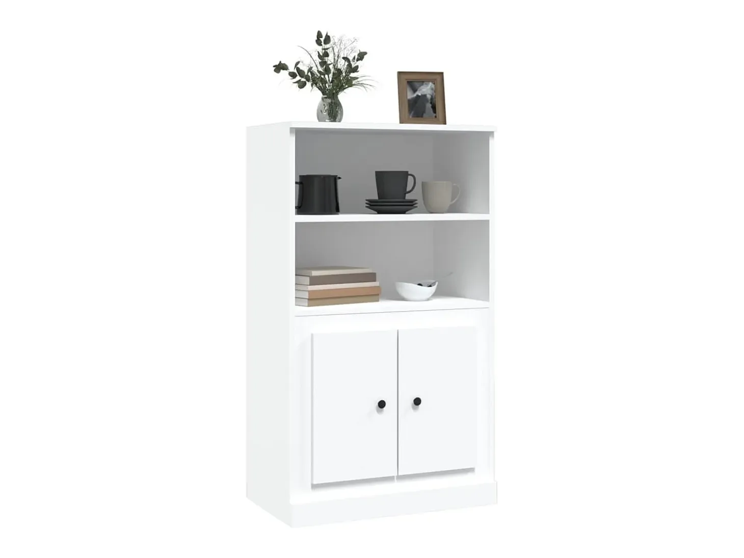 Aparador alto blanco 60x35,5x103,5 cm madera contrachapada