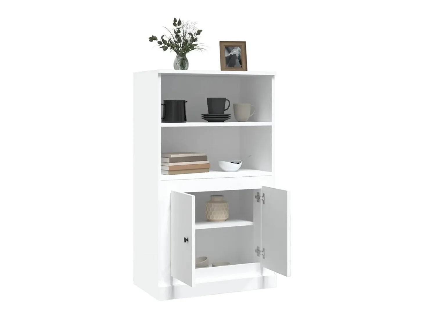 Aparador alto blanco 60x35,5x103,5 cm madera contrachapada