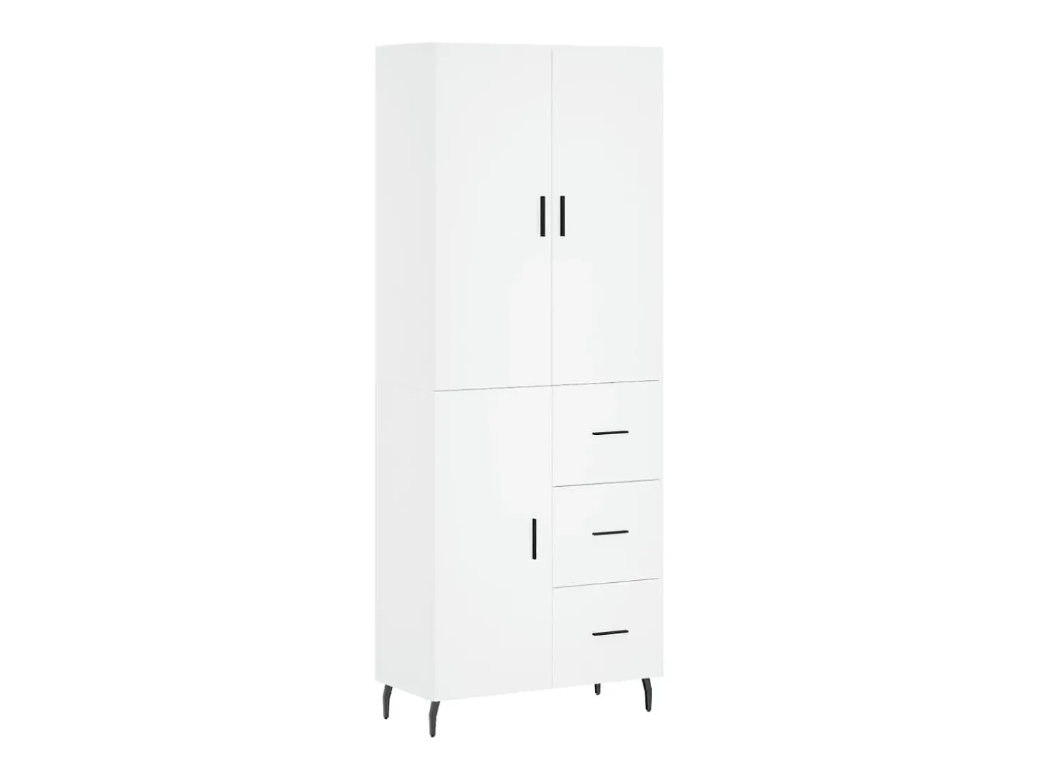Aparador alto blanco 69,5x34x180 cm Madera contrachapada