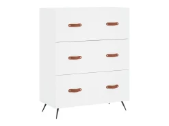 Aparador alto blanco 69,5x34x180 cm Madera contrachapada