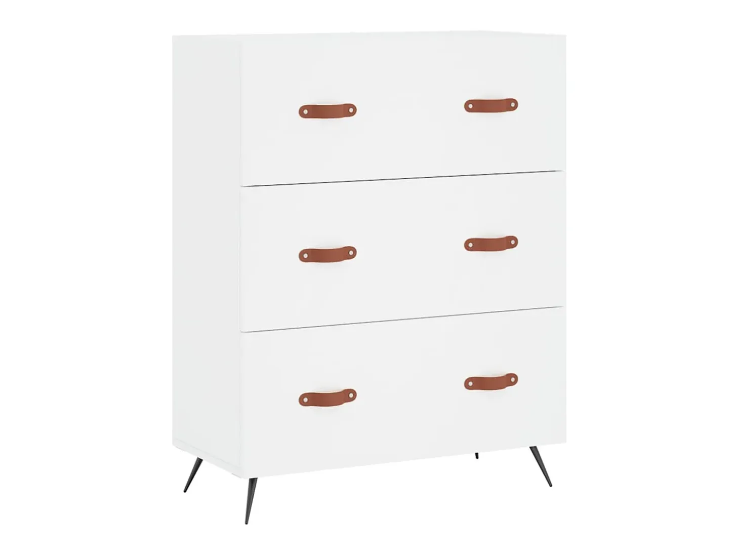 Aparador alto blanco 69,5x34x180 cm Madera contrachapada