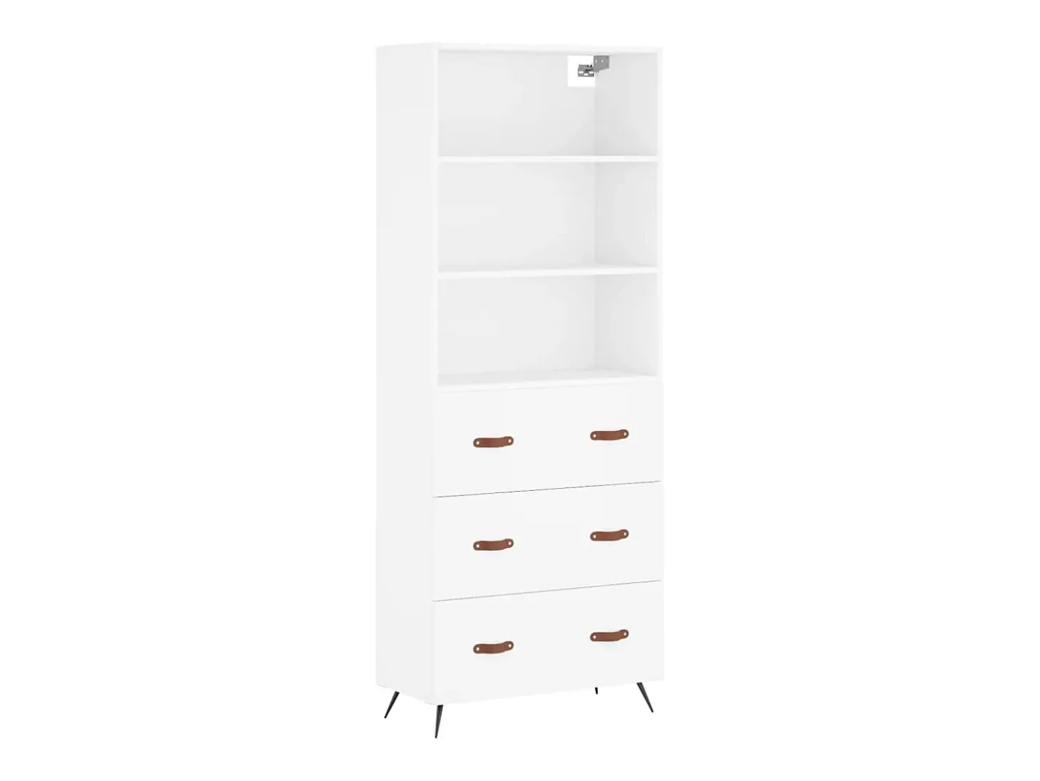 Aparador alto blanco 69,5x34x180 cm Madera contrachapada